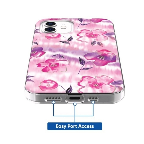 onn. Pink Flower Phone Case for iPhone 11/XR with 4' Drop Protection - Picture 5 of 7